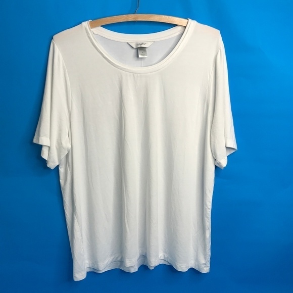 CJ Banks White Jersey Classic Tee Shirt NWT - Picture 2 of 7